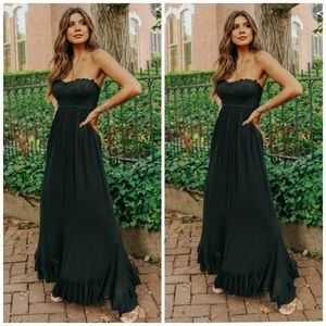 FREE PEOPLEAdella Corset Maxi Dress In Black Size S